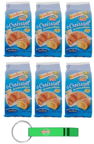 6er-Pack Divella Croissant con Crema Pasticcera,Croissants mit Creme,270g Packung,Jede Packung enthält 6 Croissants + Beni Culinari Kostenloser Schlüsselanhänger von Beni Culinari