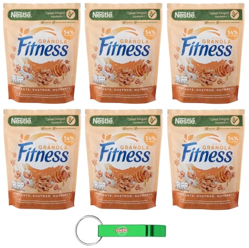 6er-Pack Fitness Granola Miele Knuspriges Müsli mit Vollkorn Hafer und Honig,300g Beutel + Beni Culinari Kostenloser Schlüsselanhänger von Beni Culinari