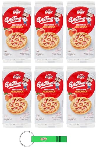 6er-Pack Lago Gastone Crostatina all'Albicocca,Aprikosentarte,240g Packung,Jede Packung enthält 6 Snacks à 40g + Beni Culinari Kostenloser Schlüsselanhänger von Beni Culinari