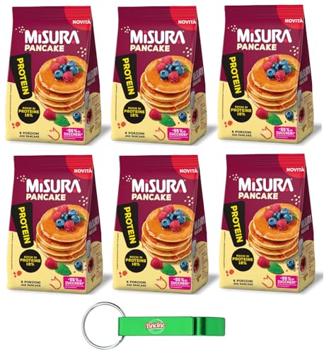 6er-Pack Misura Protein Pancake,Proteinreiche Pfannkuchen,200g Packung,Jede Packung enthält 8 Einzelportionen,zum Verzehr bereit + Beni Culinari Kostenloser Schlüsselanhänger von Beni Culinari