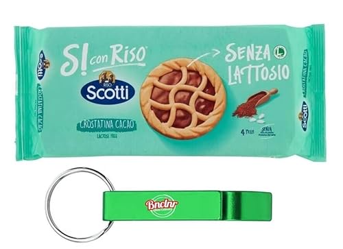 6er-Pack Riso Scotti Crostatina Cacao, Snack mit Kakaocreme, laktosefrei, ohne Milchproteine ​​und ohne Spuren,144g (4x36g) + Beni Culinari Kostenloser Schlüsselanhänger von Beni Culinari