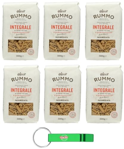 6er-Pack Rummo Pasta Mista Integrale N°74,Vollkornnudeln Nudeln Vollkorn Italienische Pasta 500g + Beni Culinari Kostenloser Schlüsselanhänger von Beni Culinari
