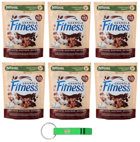 6x Fitness Granola Cioccolato Knuspriges Müsli mit Vollkorn Hafer und Schokolade,300g Beutel + Beni Culinari Kostenloser Schlüsselanhänger 6x Fitness Granola Cioccolato Knuspriges Müsli mit Vollkorn Hafer und Schokolade,300g Beutel + Beni Culinari Kostenloser Schlüsselanhänger von Beni Culinari