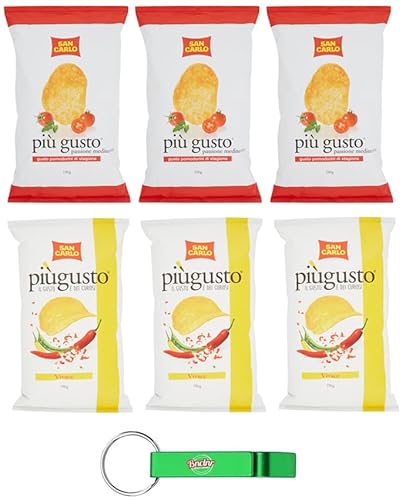 6x Testpaket San Carlo Più Gusto Patatine,Paprika + Kirschtomaten - Kartoffelchips Chips,150g Beutel + Beni Culinari Kostenloser Schlüsselanhänger 6x Testpaket San Carlo Più Gusto Patatine,Paprika + Kirschtomaten - Kartoffelchips Chips,150g Beutel + Beni Culinari Kostenloser Schlüsselanhänger von Beni Culinari