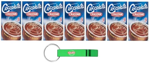 7er-Pack Crastan Cioccolata,Pulver Zubereitung für Schokolade,125g Packung,Jede Packung enthält 5 Beutel à 25g + Beni Culinari Kostenloser Schlüsselanhänger von Beni Culinari