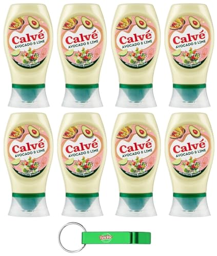 8er-Pack Calvè Salsa,Avocado- und Limettensauce,Würzsoße,Glutenfrei Würzsauce,250ml Top Down 250ml + Beni Culinari Kostenloser Schlüsselanhänger von Beni Culinari