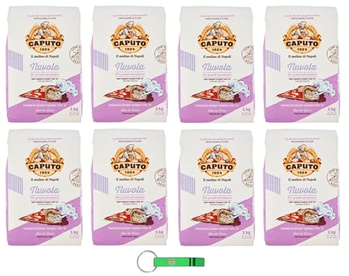 8x Caputo Farina Nuvola - Mehl TYP 0 Ideales Mehl für Neapolitanische Pizza - 1KG + Beni Culinari Kostenloser Schlüsselanhänger 8x Caputo Farina Nuvola - Mehl TYP 0 Ideales Mehl für Neapolitanische Pizza - 1KG + Beni Culinari Kostenloser Schlüsselanhänger von Beni Culinari