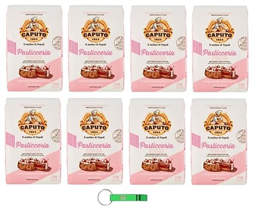 8x Caputo Farina Pasticceria - Mehl TYP 00 - Ideal für Desserts und Mürbeteiggebäck - 1KG + Beni Culinari Kostenloser Schlüsselanhänger 8x Caputo Farina Pasticceria - Mehl TYP 00 - Ideal für Desserts und Mürbeteiggebäck - 1KG + Beni Culinari Kostenloser Schlüsselanhänger von Beni Culinari