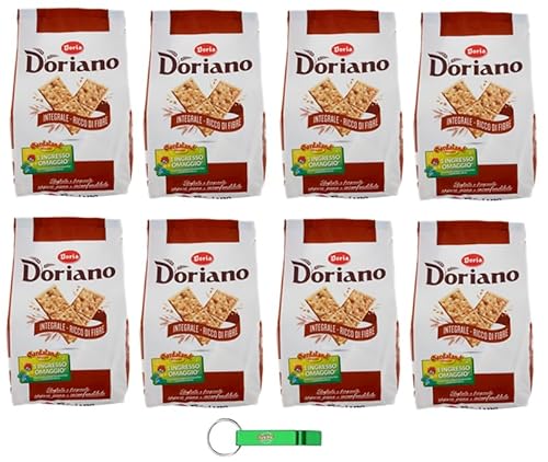 8x Doria Doriano Cracker Integrali - Duftende und Knusprige Vollkorn Cracker - 700g Beutel – Jeder Beutel enthält 24 Einzelportionen + Beni Culinari Kostenloser Schlüsselanhänger 8x Doria Doriano Cracker Integrali - Duftende und Knusprige Vollkorn Cracker - 700g Beutel – Jeder Beutel enthält 24 Einzelportionen + Beni Culinari Kostenloser Schlüsselanhänger von Beni Culinari