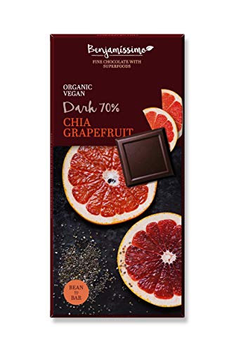 Benjamissimo Organic Chocolate Chia Grapefruit Dark 70% 70g von Benjamissimo