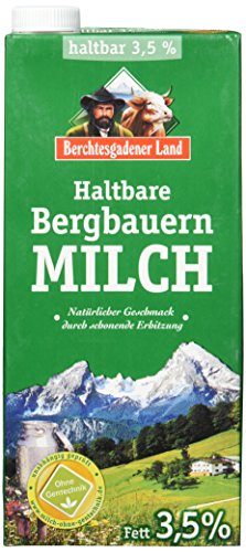 Berchtesgadener Land Haltbare Bergbauern-Milch, 3.5% Fett, 12er Pack (12 x 1 l) von Berchtesgadener Land
