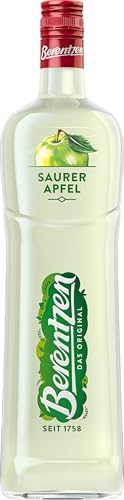 Berentzen | Saurer Apfel | Reinste Destillate, vereint mit dem Geschmack fruchtig-saurer Äpfel | Ideal als Shot oder in spritzigen Cocktails | 1L | 16% Vol. von Berentzen