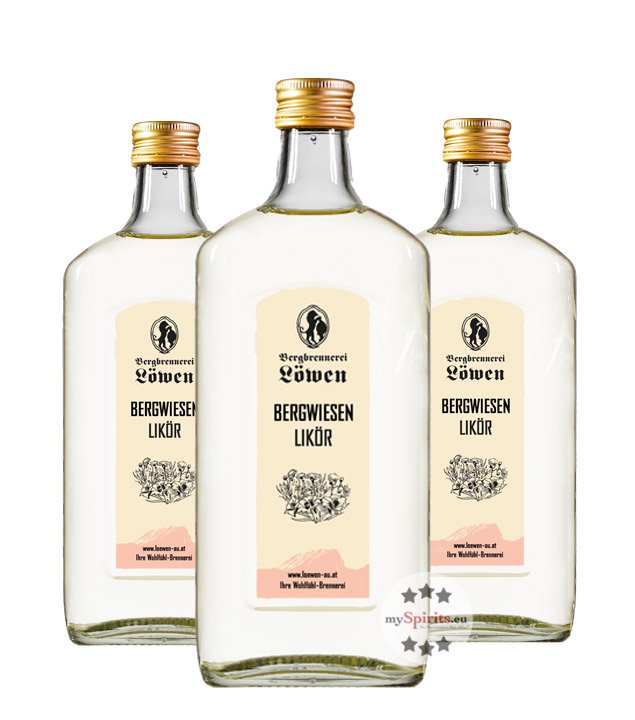 3 x Löwen Bergwiesen Likör (22 % Vol., 1,5 Liter) von Bergbrennerei Löwen