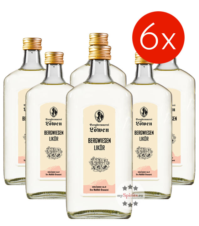 6 x Löwen Bergwiesen Likör (22 % Vol., 3,0 Liter) von Bergbrennerei Löwen