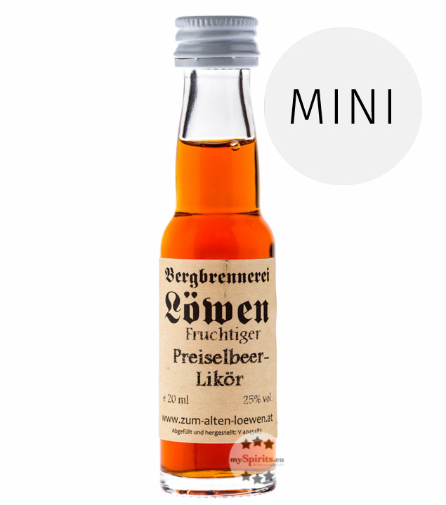 Löwen Preiselbeerlikör (25% Vol., 0,02 Liter) von Bergbrennerei Löwen