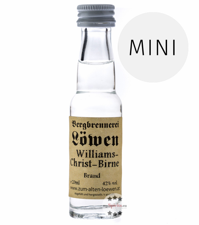 Löwen Williams Christ-Birnen Brand  (42% Vol., 0,02 Liter) von Bergbrennerei Löwen