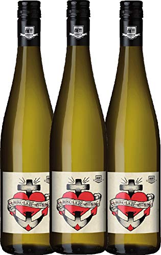 Glaube-Liebe-Hoffnung Riesling von Bergdolt-Reif & Nett - Weißwein 3 x 0,75l 2022 VINELLO - 3er - Weinpaket inkl. kostenlosem VINELLO.weinausgießer von Bergdolt-Reif & Nett