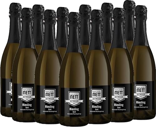 Riesling brut Sekt b.A.- Bergdolt-Reif & Nett Sekt 12 x 0,75l VINELLO - 12 x Weinpaket inkl. kostenlosem VINELLO.weinausgießer von Bergdolt-Reif & Nett