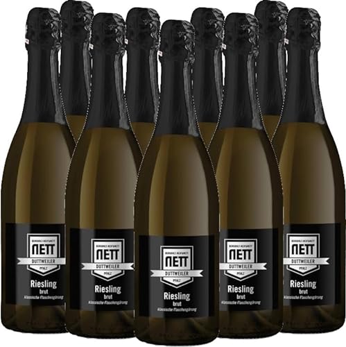 Riesling brut Sekt b.A.- Bergdolt-Reif & Nett Sekt 9 x 0,75l VINELLO - 9 x Weinpaket inkl. kostenlosem VINELLO.weinausgießer von Bergdolt-Reif & Nett