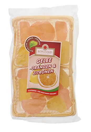 Berggold Orange und Zitrone Geleefrüchte gezuckert vegetarisch 250g von Berggold