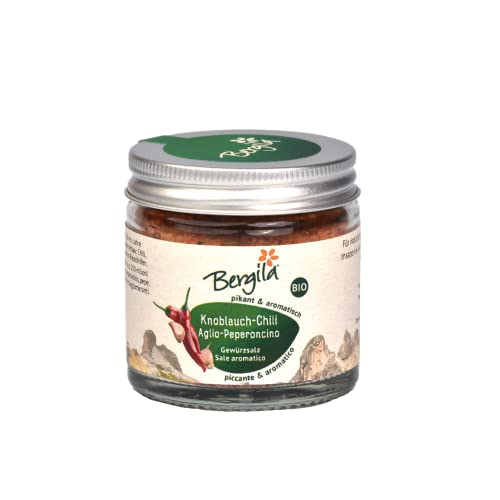 Bergila Gewürzsalz Knoblauch - Chili 60 g Bio - für natürlich genussvolles Würzen und Salzen - aus 100% natürlichen, biologischen Rohstoffen - kontrollierte und zertifizierte Qualität aus Südtirol von Bergila