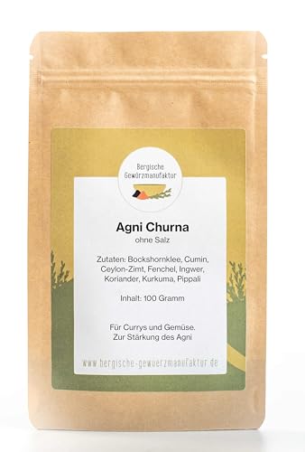Agni Churna - Ayurvedische Gewürzmischung zur Stärkung des Agni. Für Currys und Gemüse mit echtem Pippali, ohne Salz. 100 Gramm Agni Churna - Ayurvedische Gewürzmischung zur Stärkung des Agni. Für Currys und Gemüse mit echtem Pippali, ohne Salz. 100 Gramm von Bergische Gewürzmanufaktur