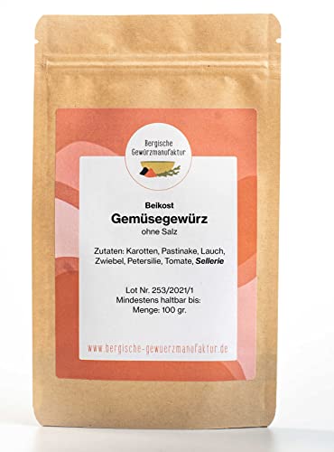 Gemüsegewürz ohne Salz - Basisgewürz für Suppen, Gemüse- und Fleischgerichte, für Beikost geeignet. Ohne Salz und ohne künstliche Zusatzstoffe Gemüsegewürz ohne Salz - Basisgewürz für Suppen, Gemüse- und Fleischgerichte, für Beikost geeignet. Ohne Salz und ohne künstliche Zusatzstoffe von Bergische Gewürzmanufaktur