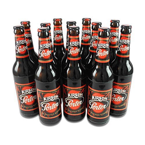 Lausitzer Kirsch Porter (Kirschbier / 12 Flaschen à 0,5 l / 4,2% vol.) Mehrweg von Bergquell-Brauerei Löbau