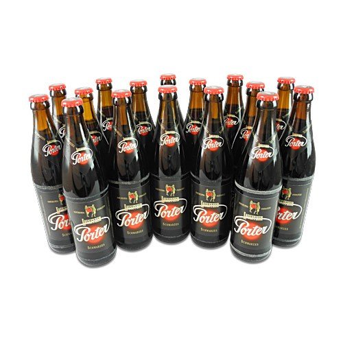 Lausitzer Porter Schwarzes (Schwarzbier / 16 Flaschen à 0,5 l / 4,4% vol.) von Bergquell-Brauerei Löbau
