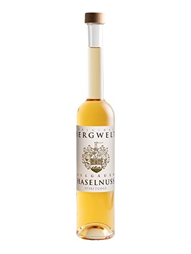 Bergwelt Haselnuss-Spirituose 35% Vol. (1 x 0,2 l) - Kleine Flasche feinster Haselnussspirituose aus der Bergwelt Brennerei im Allgäu - Ideal zum Probieren. von Bergwelt