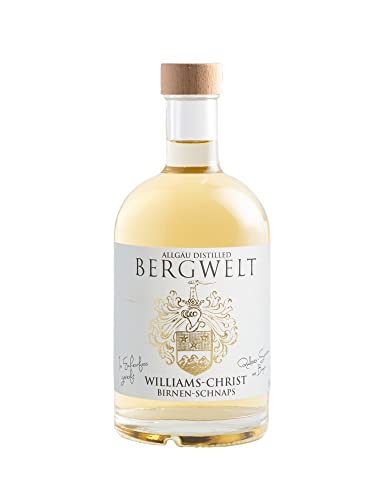 Bergwelt Williams-Christ Birnen-Schnaps 36% Vol. (1 x 0,5 l) - Edler Birnenbrand aus dem Allgäu - Traditionelle Brennkunst für höchsten Genuss von Bergwelt