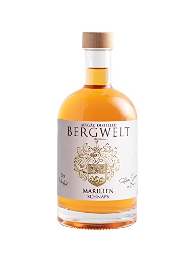 Bergwelt Marillen Spirituose 36% Vol. (1 x 0,5 l) - Feiner Marillenschnaps aus dem Allgäu - Handverlesene Früchte für einzigartigen Geschmack von Bergwelt