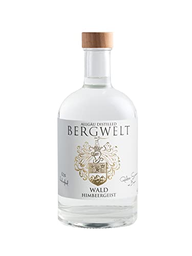 Bergwelt Wald Himbeergeist 40% Vol. (1 x 0,5 l) - Aromatischer Himbeergeist aus dem Allgäu - Natürlicher Genuss mit Waldfrucht-Aroma von Bergwelt