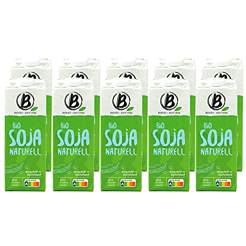 Berief - 10er Pack Bio Soja Naturell 1 Liter - Sojadrink Soya 100 % pflanzlich Vegan ohne Zuckerzusatz Berief - 10er Pack Bio Soja Naturell 1 Liter - Sojadrink Soya 100 % pflanzlich Vegan ohne Zuckerzusatz von Berief