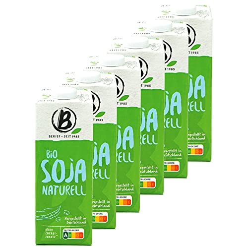 Berief - 6er Pack Bio Soja Naturell 1 Liter - Sojadrink Soya 100 % pflanzlich Vegan ohne Zuckerzusatz Berief - 6er Pack Bio Soja Naturell 1 Liter - Sojadrink Soya 100 % pflanzlich Vegan ohne Zuckerzusatz von Berief