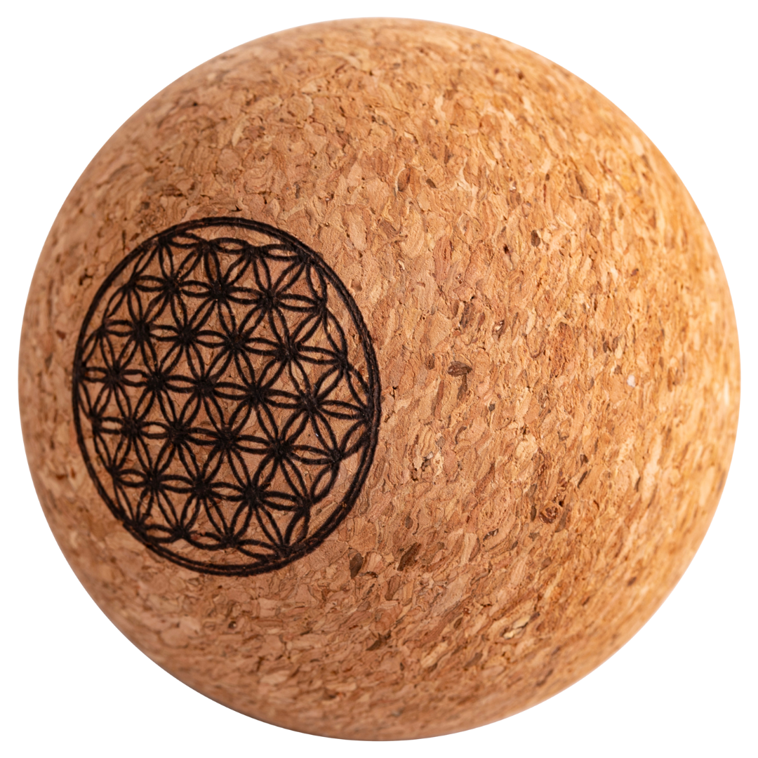 Faszienball aus Kork, klein mit Blume des Lebens, 6,5cm Faszienball aus Kork, klein mit Blume des Lebens, 6,5cm von Berk