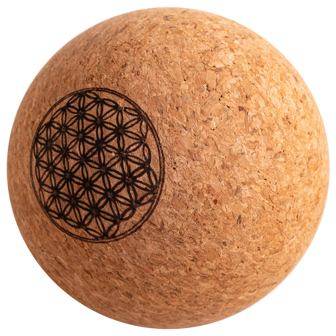 Faszienball aus Kork mit Blume des Lebens, mittel, 8cm Faszienball aus Kork mit Blume des Lebens, mittel, 8cm von Berk