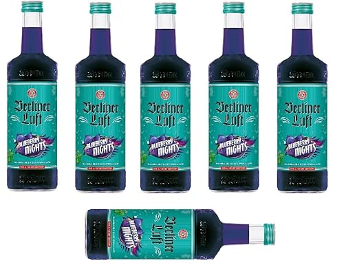 6 Flaschen Berliner Luft Blueberry Nights Pfefferminzlikör mit Blaubeergeschmack a 0,7 Liter Alkoholgehalt : 18% vol. von Berliner Luft