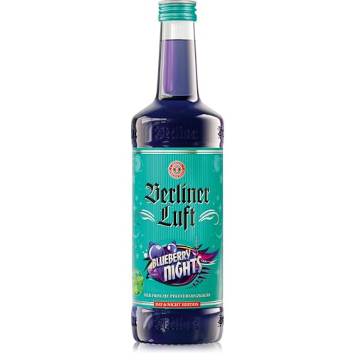 Berliner Luft Blueberry Nights | Kultiger Pfefferminzlikör mit Blaubeergeschmack | Minze & Blaubeere | Vegan & glutenfrei | Made in Berlin | 18% Vol. | 0,7 L von Berliner Luft