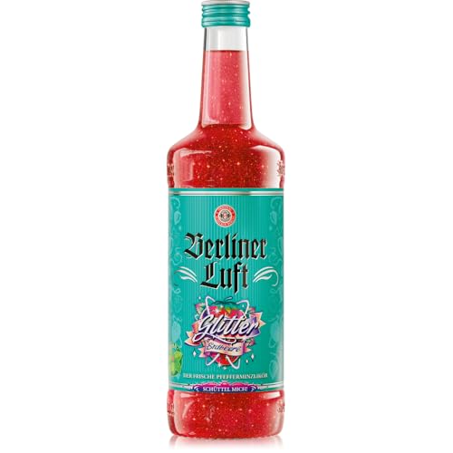 Berliner Luft Glitter Erdbeere | Kultiger Pfefferminzlikör mit Erdbeergeschmack und Glitzer | Minze & Erdbeere | Vegan & glutenfrei | Made in Berlin | 18% Vol. | 0,7L von Berliner Luft