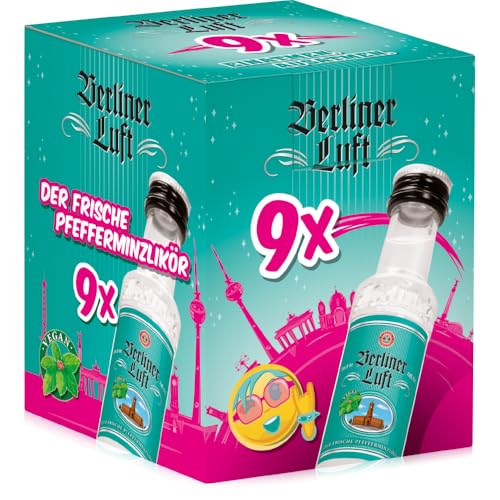 Berliner Luft | Kultiger Pfefferminzlikör | Frisch, klar & aromatisch | Vegan & glutenfrei | Made in Berlin | 18% Vol. | 9 x 0,02L von Berliner Luft
