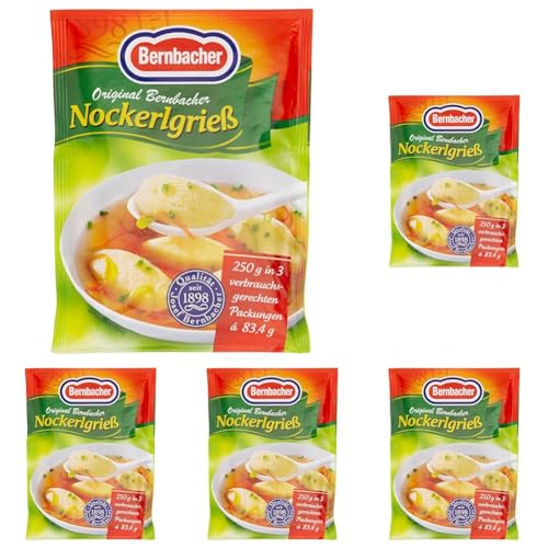 Bernbacher Nockerlgrieß, 3 Beutel, 250g (Packung mit 5) von Bernbacher