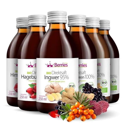 BIO Bausatz für die Immunität 6er Pack (6x250ml) BIO purer Direktsaft 100% - Kaltgepresst Muttersaft- ohne Farbstoffe, ohne Zucker, ohne GMO, ohne Konservierungsstoffe- Vegan- Öko - BerriesPolska® BIO Bausatz für die Immunität 6er Pack (6x250ml) BIO purer Direktsaft 100% - Kaltgepresst Muttersaft- ohne Farbstoffe, ohne Zucker, ohne GMO, ohne Konservierungsstoffe- Vegan- Öko - BerriesPolska® von Berries Polska
