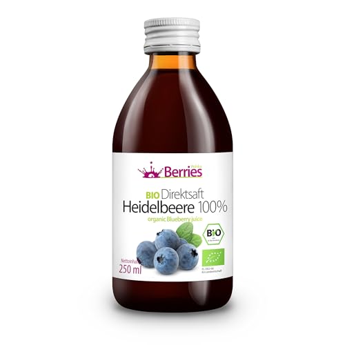 Berries Polska BIO Saft Direkt aus Bio Frucht Gepresst, Kaltgepresst - ohne Farbstoffe, ohne Zucker, ohne GMO, ohne Konservierungsstoffe - Vegan, Vegetarisch - Geschmack Blaubeere - 250ml Berries Polska BIO Saft Direkt aus Bio Frucht Gepresst, Kaltgepresst - ohne Farbstoffe, ohne Zucker, ohne GMO, ohne Konservierungsstoffe - Vegan, Vegetarisch - Geschmack Blaubeere - 250ml von Berries Polska