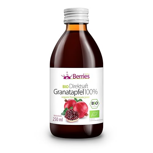 Berries Polska BIO Saft Direkt aus Bio Frucht Gepresst, Kaltgepresst - ohne Farbstoffe, ohne Zucker, ohne GMO, ohne Konservierungsstoffe - Vegan, Vegetarisch - Geschmack Granatapfel - 250ml Berries Polska BIO Saft Direkt aus Bio Frucht Gepresst, Kaltgepresst - ohne Farbstoffe, ohne Zucker, ohne GMO, ohne Konservierungsstoffe - Vegan, Vegetarisch - Geschmack Granatapfel - 250ml von Berries Polska
