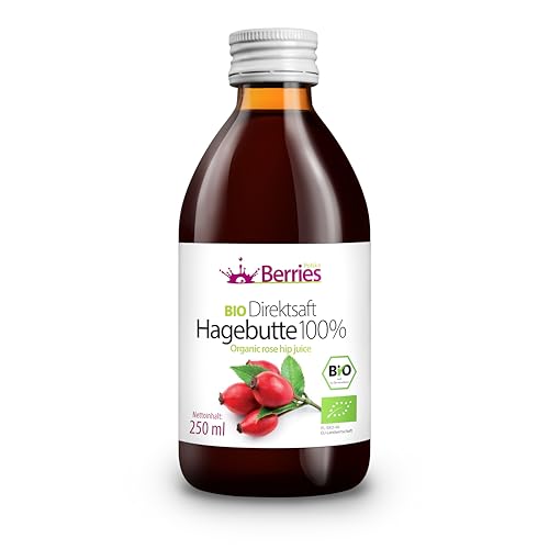 Berries Polska BIO Saft Direkt aus Bio Frucht Gepresst, Kaltgepresst - ohne Farbstoffe, ohne Zucker, ohne GMO, ohne Konservierungsstoffe - Vegan, Vegetarisch - Geschmack Hagebutte - 250ml Berries Polska BIO Saft Direkt aus Bio Frucht Gepresst, Kaltgepresst - ohne Farbstoffe, ohne Zucker, ohne GMO, ohne Konservierungsstoffe - Vegan, Vegetarisch - Geschmack Hagebutte - 250ml von Berries Polska