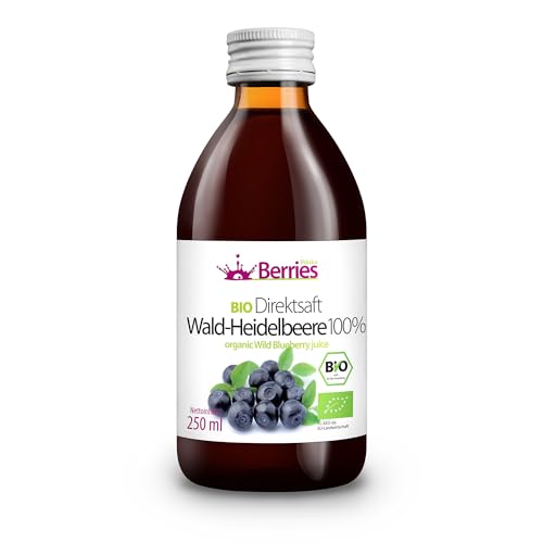 Berries Polska BIO Saft Direkt aus Bio Frucht Gepresst, Kaltgepresst - ohne Farbstoffe, ohne Zucker, ohne GMO, ohne Konservierungsstoffe - Vegan, Vegetarisch - Geschmack Heidelbeere - 250ml Berries Polska BIO Saft Direkt aus Bio Frucht Gepresst, Kaltgepresst - ohne Farbstoffe, ohne Zucker, ohne GMO, ohne Konservierungsstoffe - Vegan, Vegetarisch - Geschmack Heidelbeere - 250ml von Berries Polska