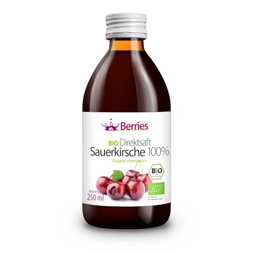 Berries Polska BIO Saft Direkt aus Bio Frucht Gepresst, Kaltgepresst - ohne Farbstoffe, ohne Zucker, ohne GMO, ohne Konservierungsstoffe - Vegan, Vegetarisch - Geschmack Kirsche - 250ml Berries Polska BIO Saft Direkt aus Bio Frucht Gepresst, Kaltgepresst - ohne Farbstoffe, ohne Zucker, ohne GMO, ohne Konservierungsstoffe - Vegan, Vegetarisch - Geschmack Kirsche - 250ml von Berries Polska