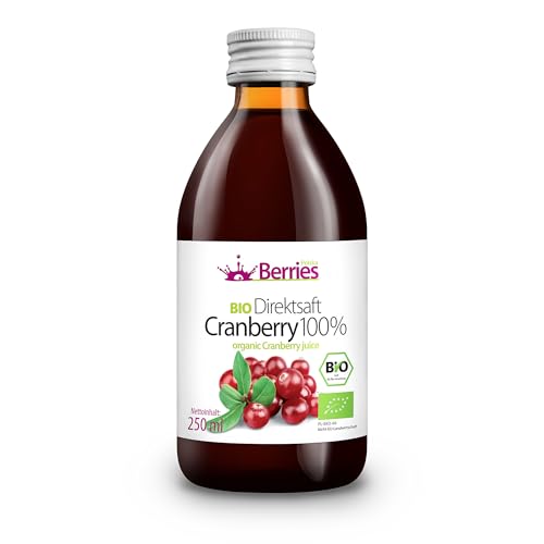 Berries Polska BIO Saft Direkt aus Bio Frucht Gepresst, Kaltgepresst - ohne Farbstoffe, ohne Zucker, ohne GMO, ohne Konservierungsstoffe - Vegan, Vegetarisch - Geschmack Preiselbeere - 250ml Berries Polska BIO Saft Direkt aus Bio Frucht Gepresst, Kaltgepresst - ohne Farbstoffe, ohne Zucker, ohne GMO, ohne Konservierungsstoffe - Vegan, Vegetarisch - Geschmack Preiselbeere - 250ml von Berries Polska