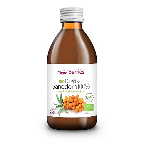 Berries Polska BIO Saft Direkt aus Bio Frucht Gepresst, Kaltgepresst - ohne Farbstoffe, ohne Zucker, ohne GMO, ohne Konservierungsstoffe - Vegan, Vegetarisch - Geschmack Sanddorn - 250ml Berries Polska BIO Saft Direkt aus Bio Frucht Gepresst, Kaltgepresst - ohne Farbstoffe, ohne Zucker, ohne GMO, ohne Konservierungsstoffe - Vegan, Vegetarisch - Geschmack Sanddorn - 250ml von Berries Polska